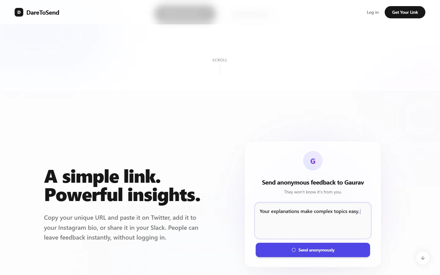 DareToSend — Anonymous Feedback Platform preview screenshot 2