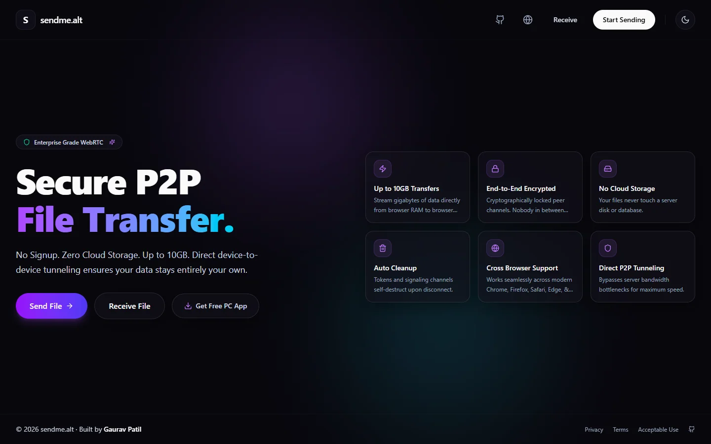 Send2Me — Secure P2P File Transfer preview screenshot 3
